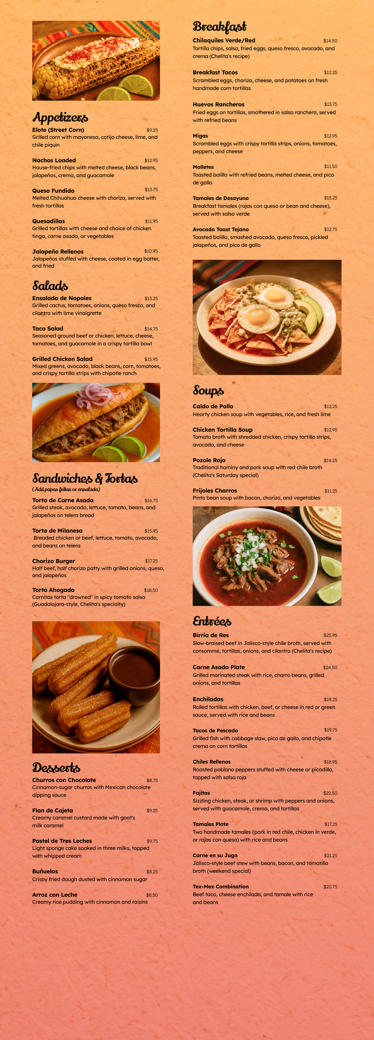Full Food Menu